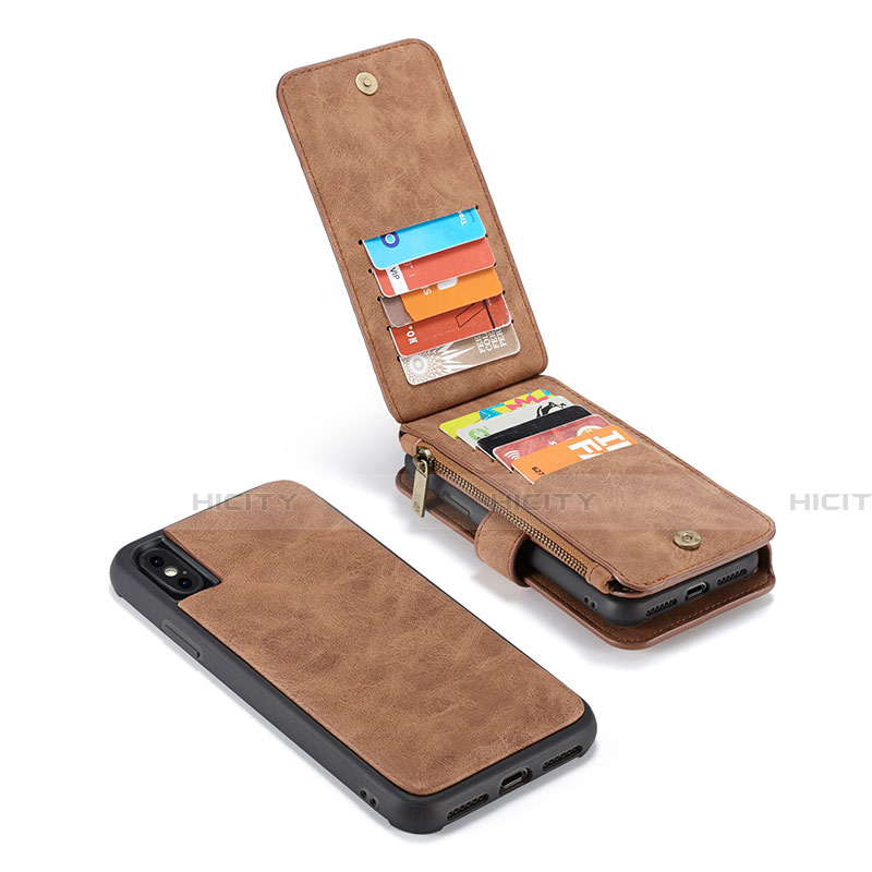 Funda de Cuero Cartera con Soporte Carcasa T02 para Apple iPhone X