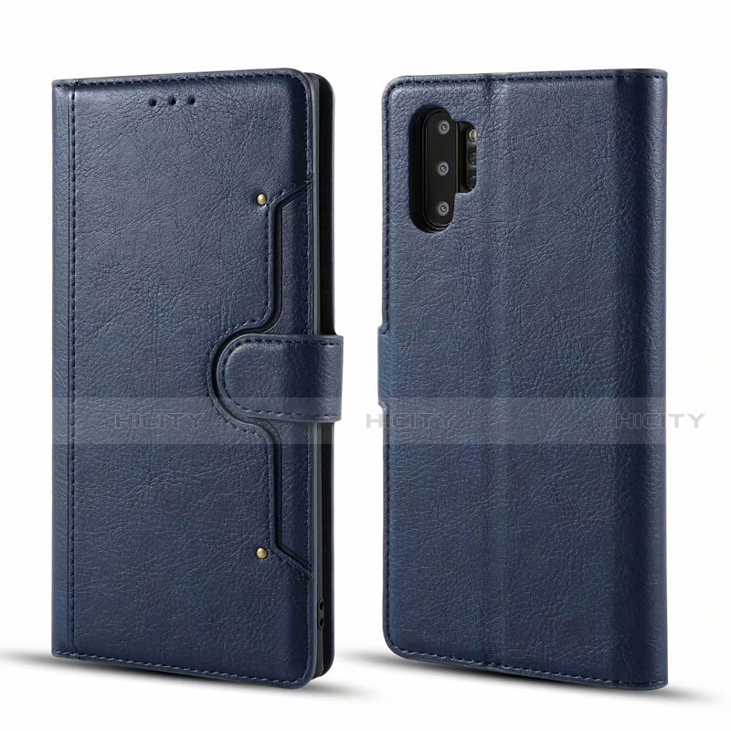 Funda de Cuero Cartera con Soporte Carcasa T02 para Samsung Galaxy Note 10 Plus 5G Azul