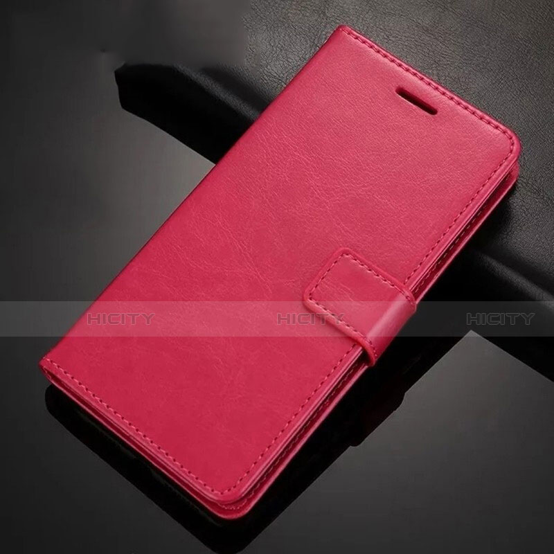 Funda de Cuero Cartera con Soporte Carcasa T02 para Xiaomi Redmi Note 8 (2021) Rosa Roja
