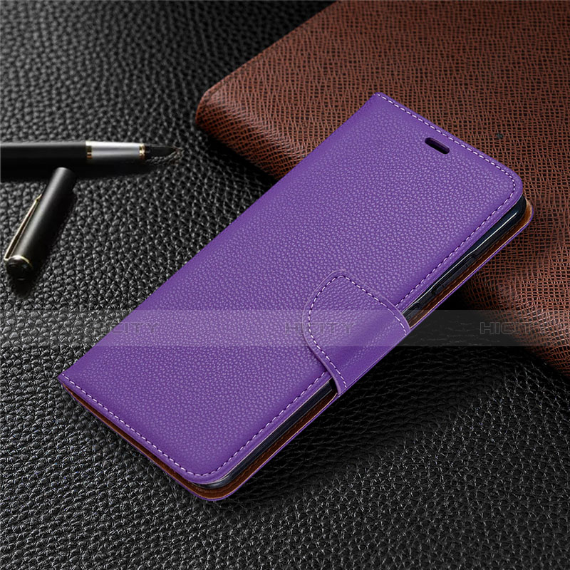 Funda de Cuero Cartera con Soporte Carcasa T02 para Xiaomi Redmi Note 9 Morado
