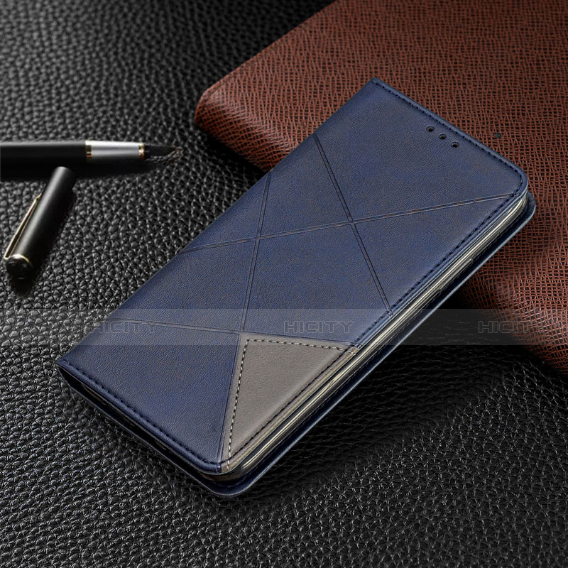 Funda de Cuero Cartera con Soporte Carcasa T02 para Xiaomi Redmi Note 9 Pro Azul