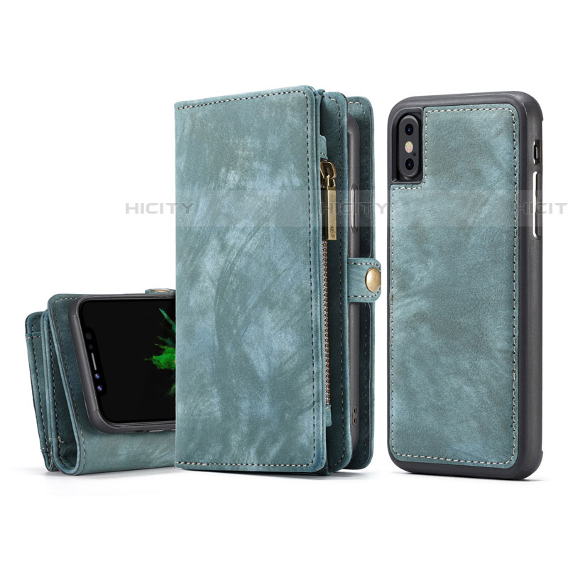 Funda de Cuero Cartera con Soporte Carcasa T03 para Apple iPhone Xs