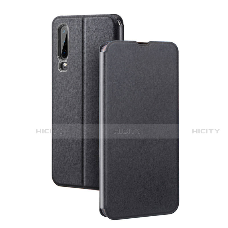 Funda de Cuero Cartera con Soporte Carcasa T03 para Huawei P30 Negro