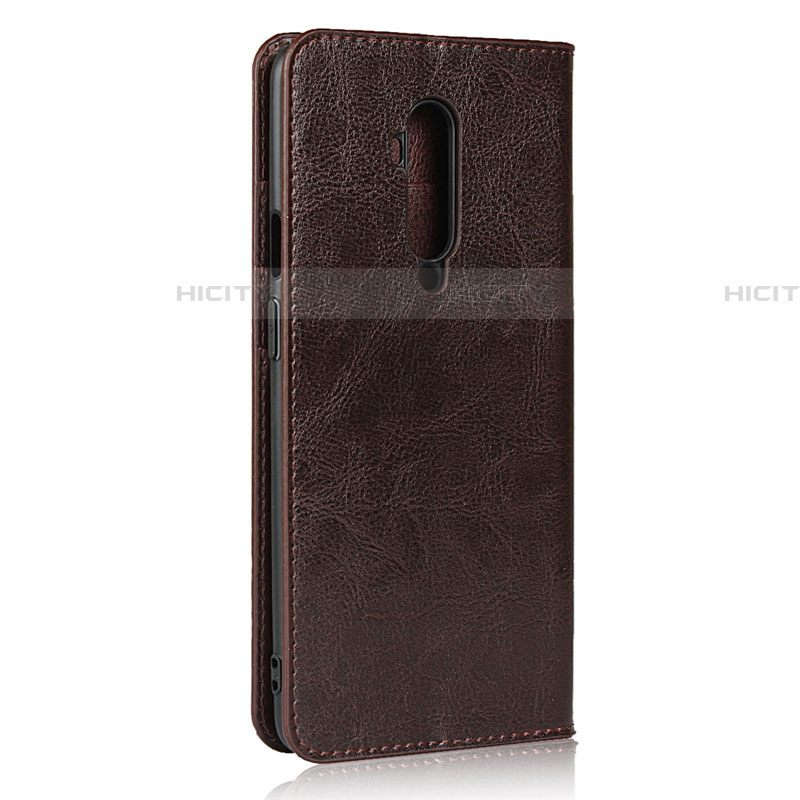 Funda de Cuero Cartera con Soporte Carcasa T03 para OnePlus 7T Pro Marron