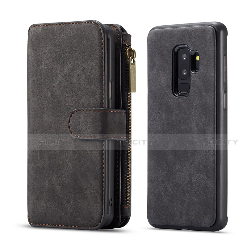 Funda de Cuero Cartera con Soporte Carcasa T03 para Samsung Galaxy S9 Plus Negro