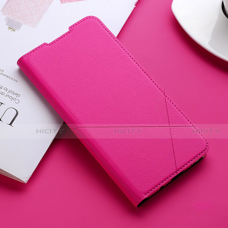 Funda de Cuero Cartera con Soporte Carcasa T03 para Xiaomi Redmi Note 8 Pro Rosa Roja