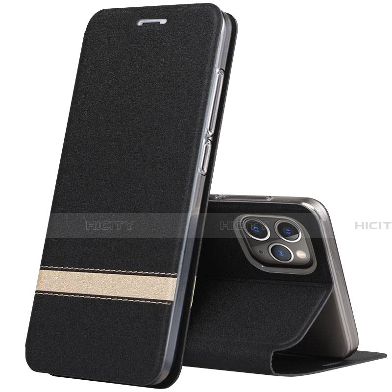 Funda de Cuero Cartera con Soporte Carcasa T04 para Apple iPhone 11 Pro Negro