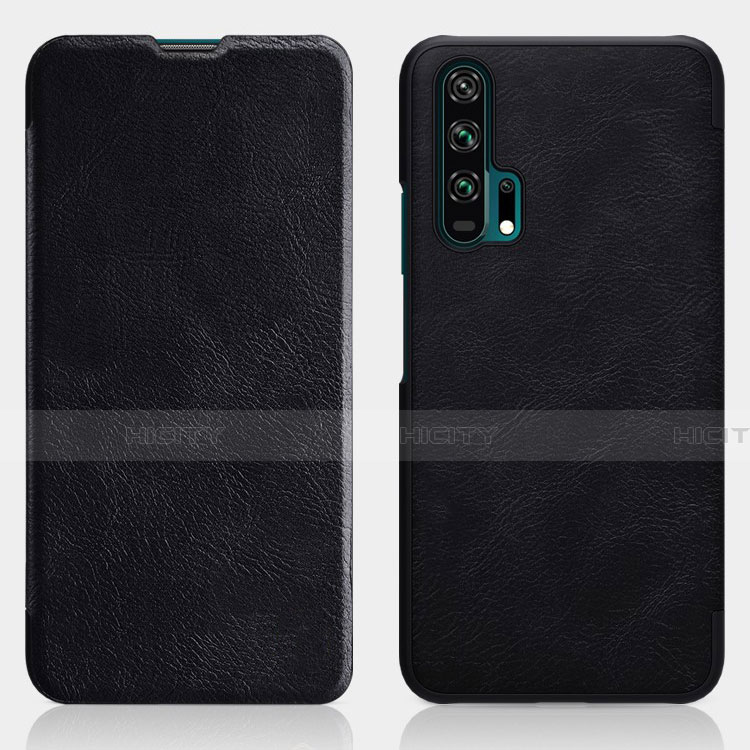 Funda de Cuero Cartera con Soporte Carcasa T04 para Huawei Honor 20 Pro Negro