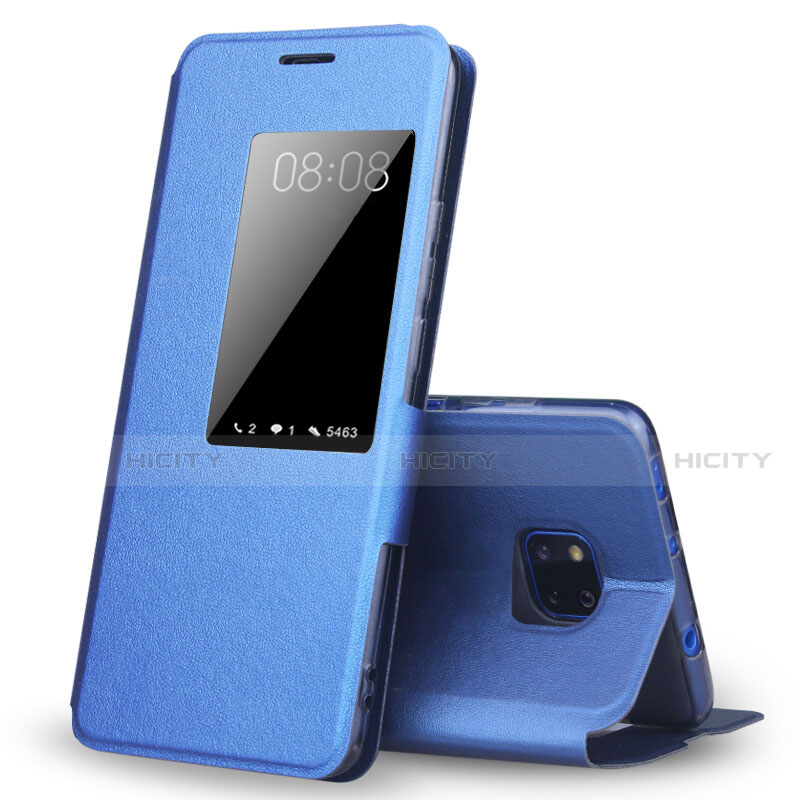 Funda de Cuero Cartera con Soporte Carcasa T04 para Huawei Mate 20 Pro Azul
