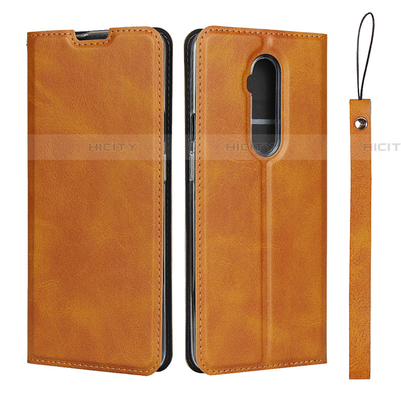 Funda de Cuero Cartera con Soporte Carcasa T04 para OnePlus 7T Pro Naranja