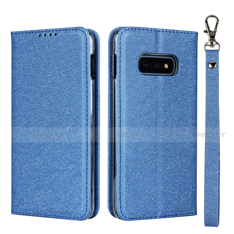 Funda de Cuero Cartera con Soporte Carcasa T04 para Samsung Galaxy S10e Azul