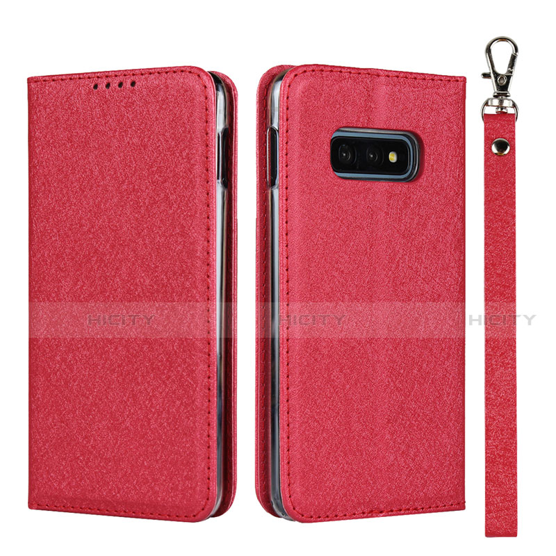 Funda de Cuero Cartera con Soporte Carcasa T04 para Samsung Galaxy S10e Rojo