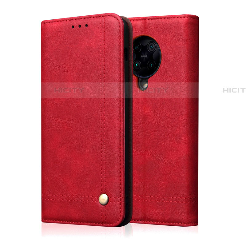 Funda de Cuero Cartera con Soporte Carcasa T04 para Xiaomi Poco F2 Pro Rojo