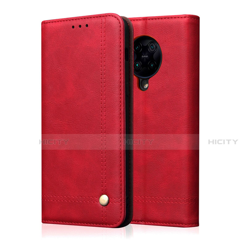 Funda de Cuero Cartera con Soporte Carcasa T04 para Xiaomi Redmi K30 Pro Zoom Rojo