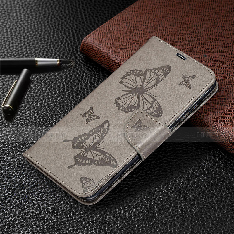 Funda de Cuero Cartera con Soporte Carcasa T04 para Xiaomi Redmi Note 9 Gris