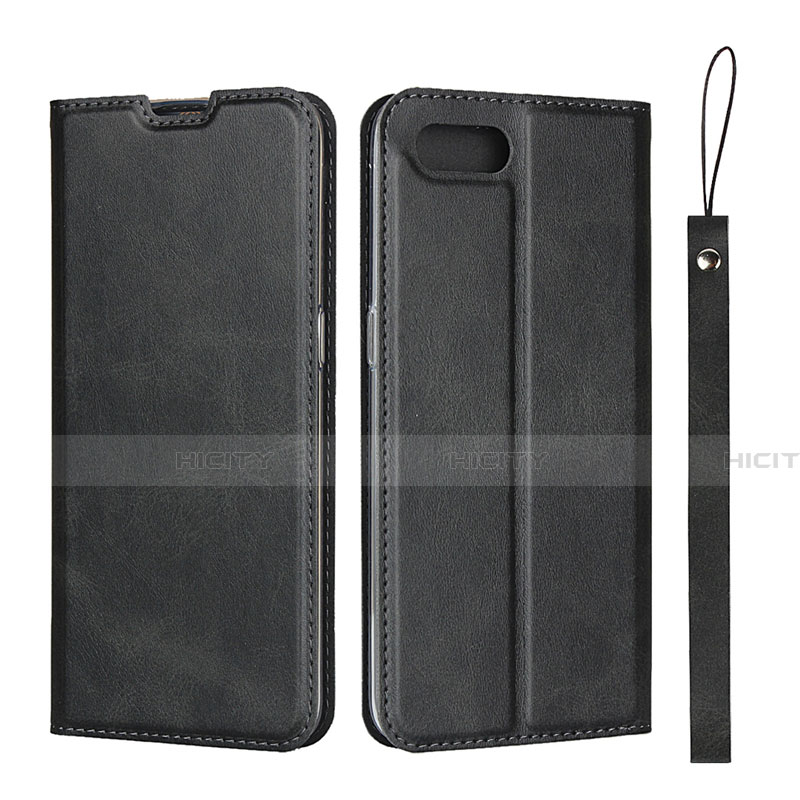 Funda de Cuero Cartera con Soporte Carcasa T05 para Oppo R15X Negro