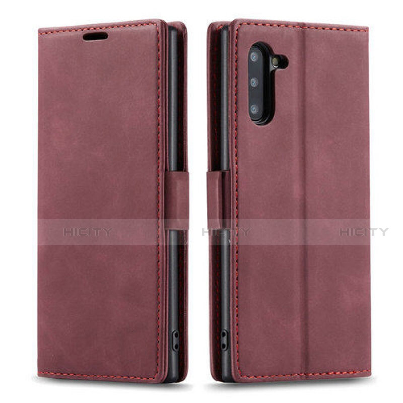 Funda de Cuero Cartera con Soporte Carcasa T05 para Samsung Galaxy Note 10 5G Rojo Rosa