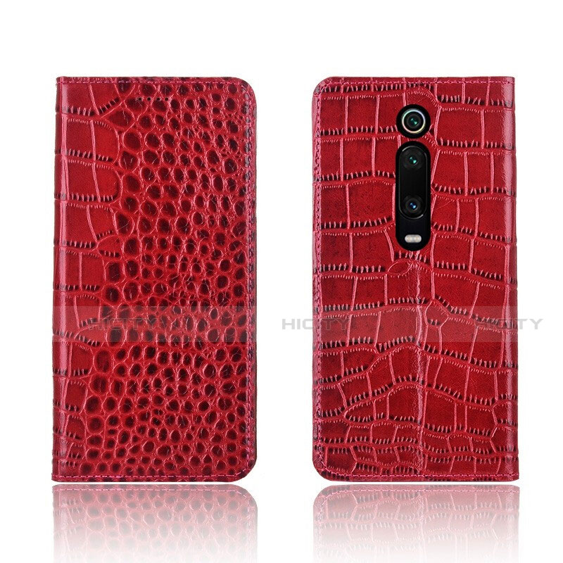 Funda de Cuero Cartera con Soporte Carcasa T05 para Xiaomi Mi 9T Pro Rojo