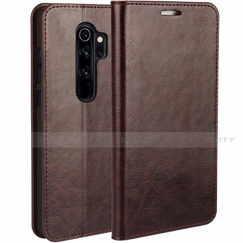 Funda de Cuero Cartera con Soporte Carcasa T05 para Xiaomi Redmi Note 8 Pro Marron