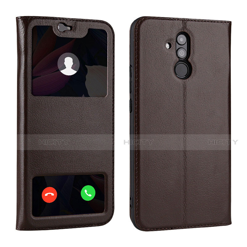 Funda de Cuero Cartera con Soporte Carcasa T06 para Huawei Mate 20 Lite Marron