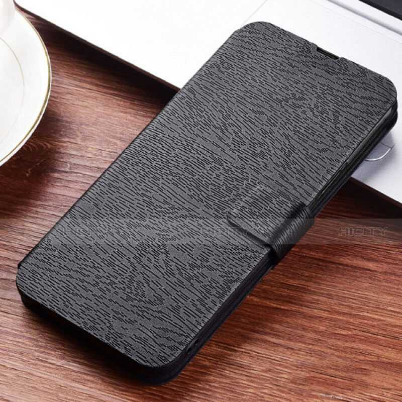 Funda de Cuero Cartera con Soporte Carcasa T06 para Huawei Nova 4e Negro