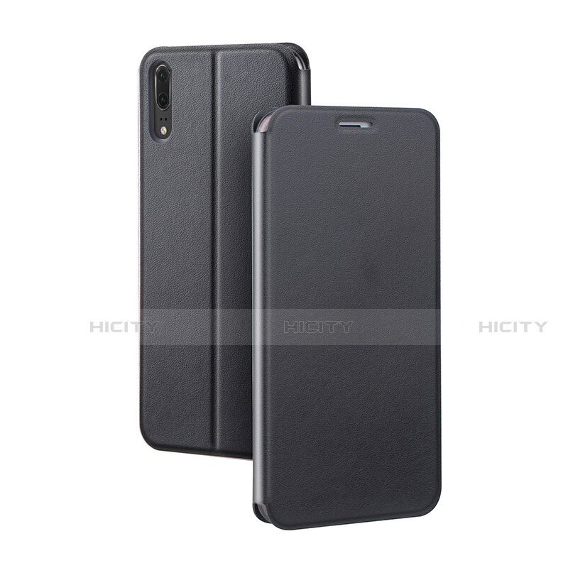 Funda de Cuero Cartera con Soporte Carcasa T06 para Huawei P20 Negro