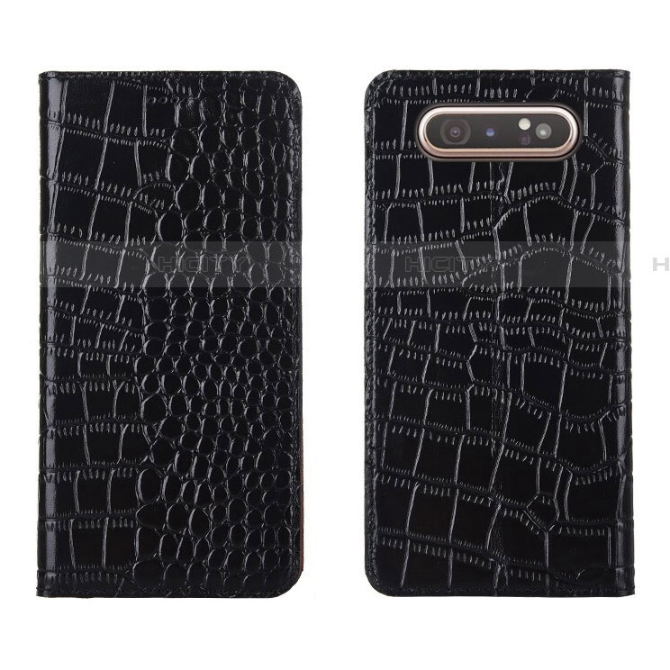 Funda de Cuero Cartera con Soporte Carcasa T06 para Samsung Galaxy A90 4G Negro