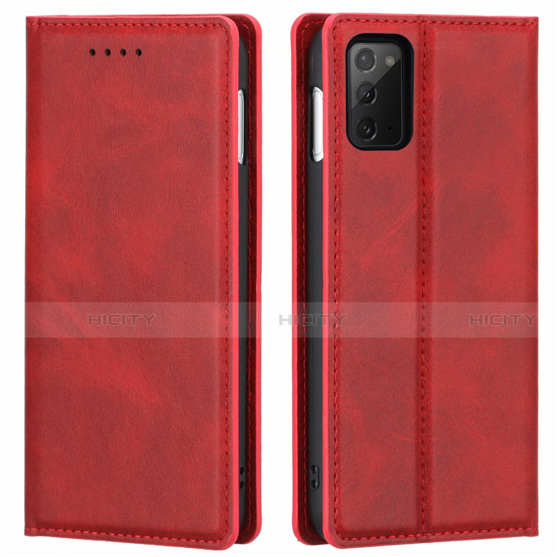 Funda de Cuero Cartera con Soporte Carcasa T06 para Samsung Galaxy Note 20 5G Rojo