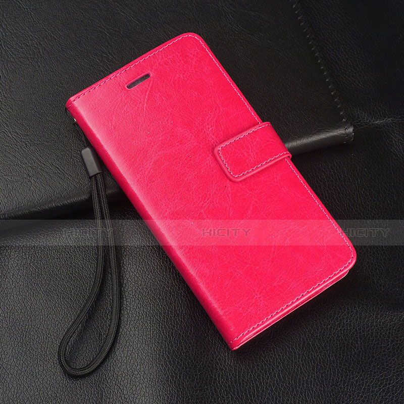 Funda de Cuero Cartera con Soporte Carcasa T07 para Huawei Nova 5 Rosa Roja