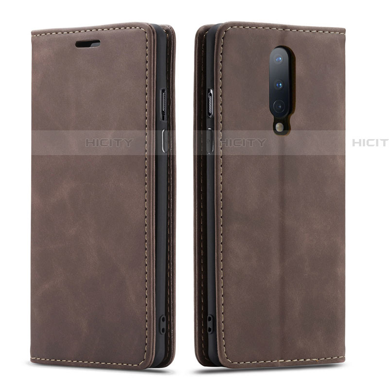 Funda de Cuero Cartera con Soporte Carcasa T07 para OnePlus 8 Marron