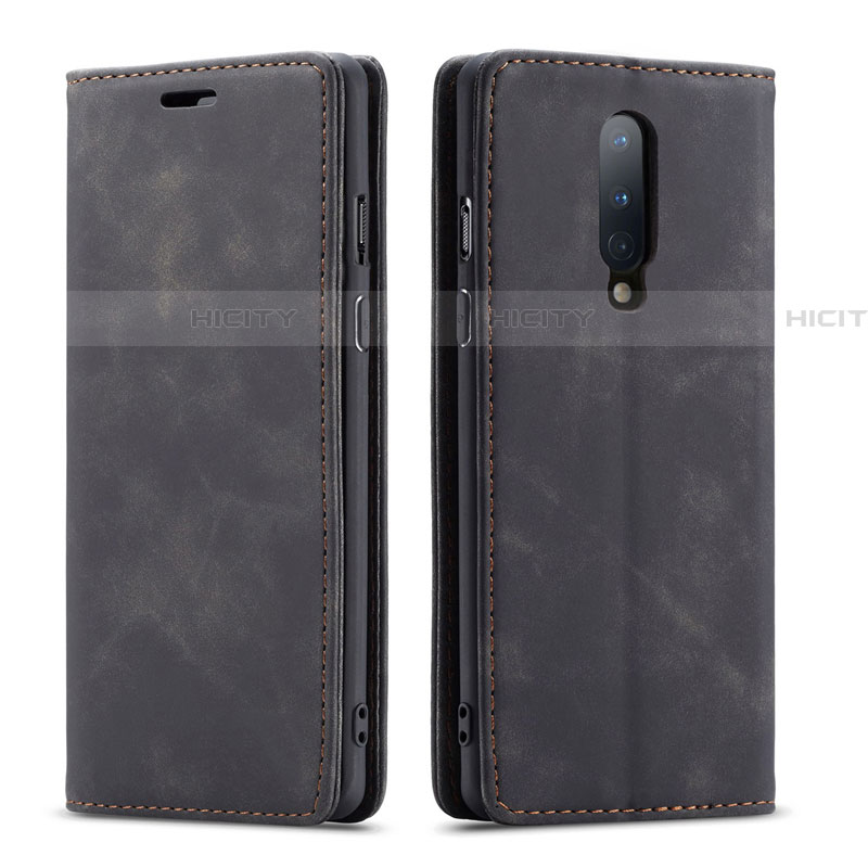 Funda de Cuero Cartera con Soporte Carcasa T07 para OnePlus 8 Negro