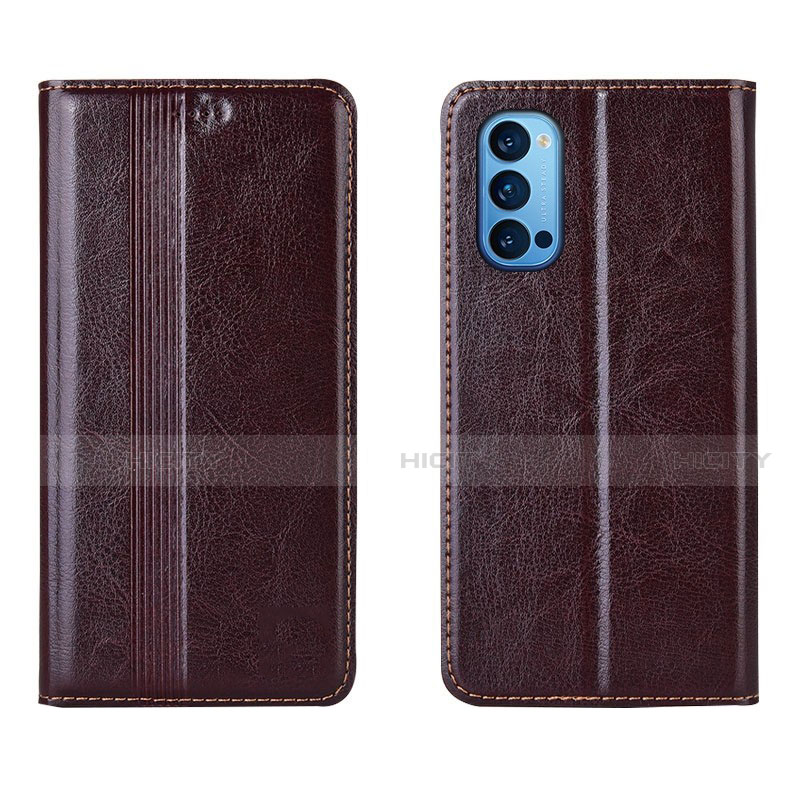 Funda de Cuero Cartera con Soporte Carcasa T07 para Oppo Reno4 Pro 5G