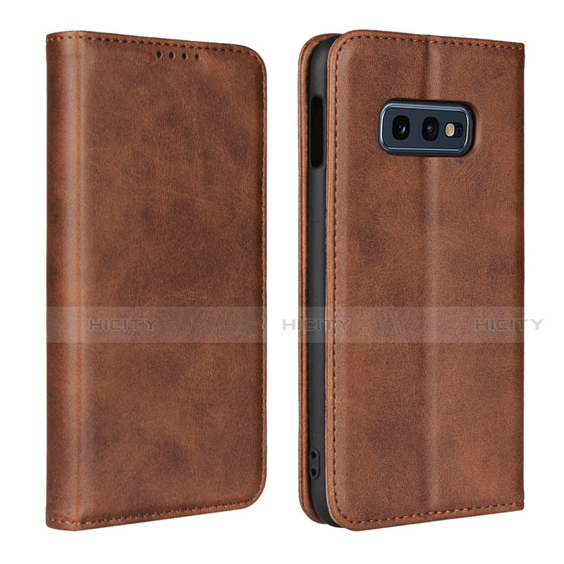 Funda de Cuero Cartera con Soporte Carcasa T07 para Samsung Galaxy S10e Marron