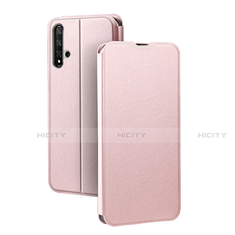 Funda de Cuero Cartera con Soporte Carcasa T08 para Huawei Honor 20 Oro Rosa