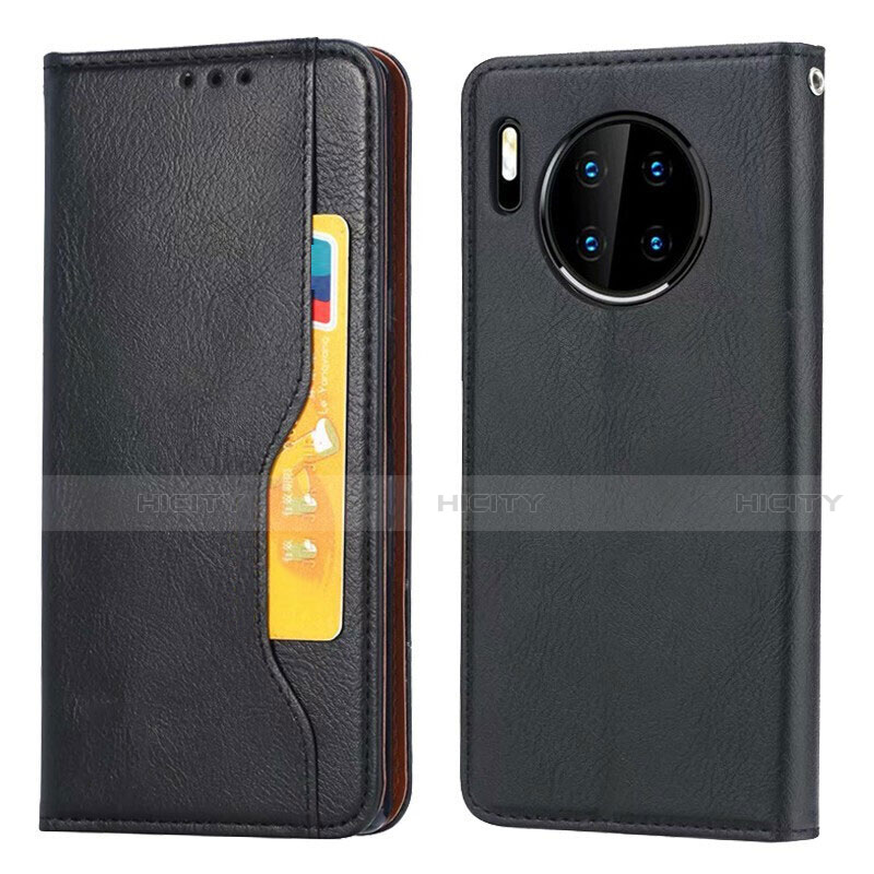 Funda de Cuero Cartera con Soporte Carcasa T08 para Huawei Mate 30 5G Negro