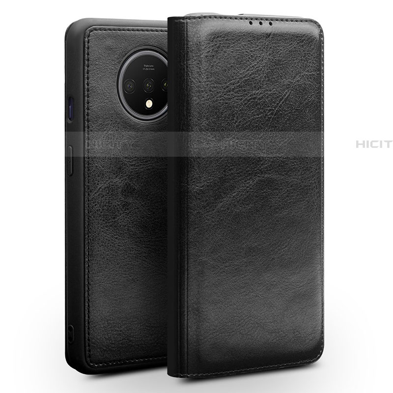 Funda de Cuero Cartera con Soporte Carcasa T08 para OnePlus 7T Negro