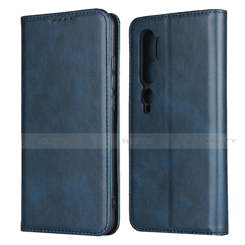 Funda de Cuero Cartera con Soporte Carcasa T08 para Xiaomi Mi Note 10 Azul