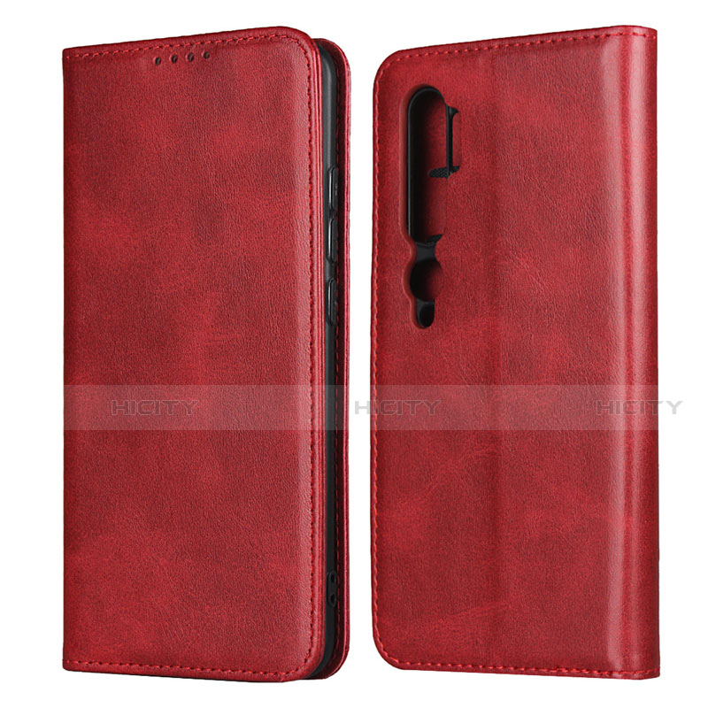Funda de Cuero Cartera con Soporte Carcasa T08 para Xiaomi Mi Note 10 Pro Rojo