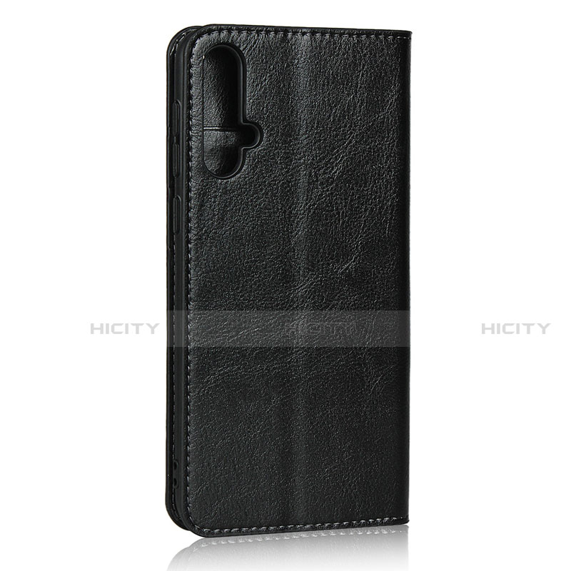 Funda de Cuero Cartera con Soporte Carcasa T09 para Huawei Nova 5 Negro