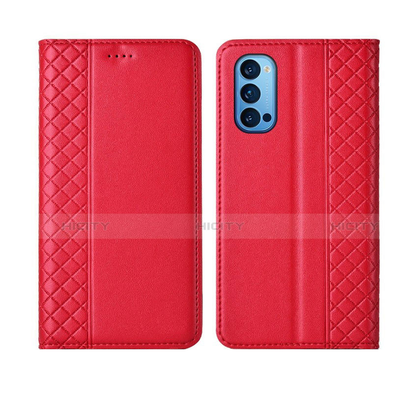 Funda de Cuero Cartera con Soporte Carcasa T09 para Oppo Reno4 5G