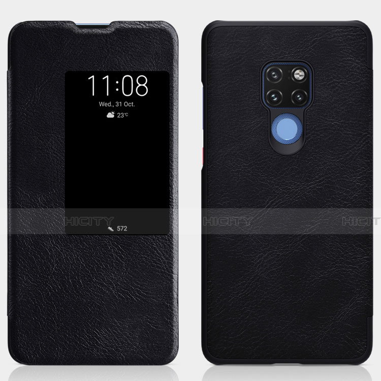 Funda de Cuero Cartera con Soporte Carcasa T10 para Huawei Mate 20 Negro