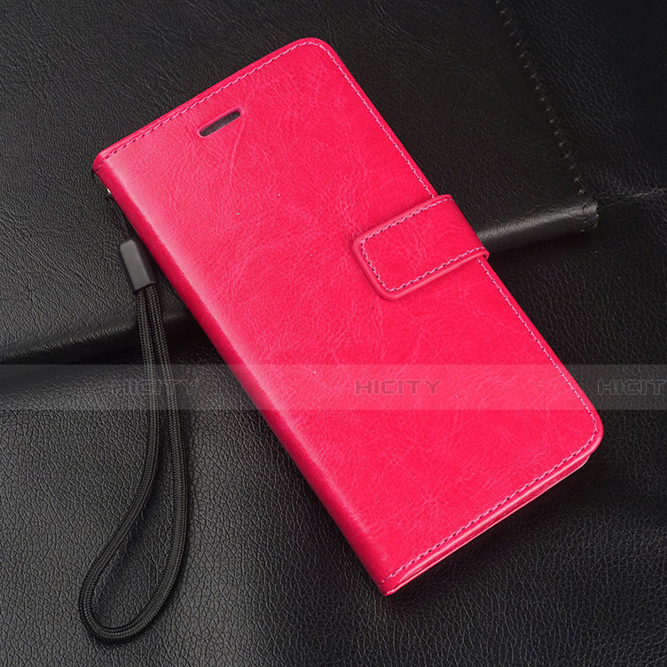 Funda de Cuero Cartera con Soporte Carcasa T10 para Huawei P20 Rosa Roja