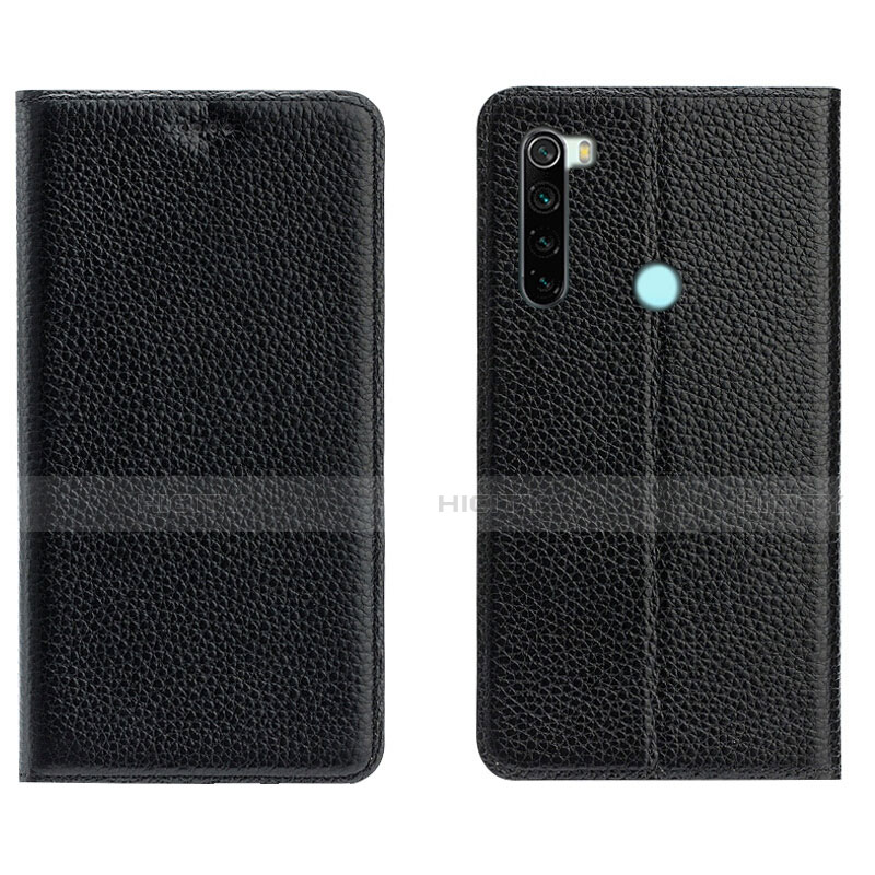 Funda de Cuero Cartera con Soporte Carcasa T10 para Xiaomi Redmi Note 8 (2021) Negro