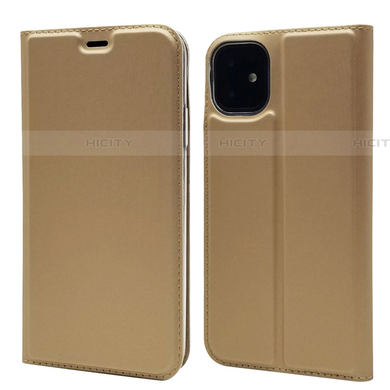 Funda de Cuero Cartera con Soporte Carcasa T11 para Apple iPhone 11 Oro