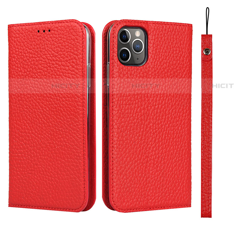 Funda de Cuero Cartera con Soporte Carcasa T11 para Apple iPhone 11 Pro Max Rojo