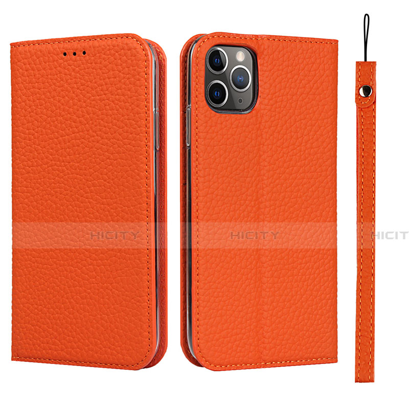 Funda de Cuero Cartera con Soporte Carcasa T11 para Apple iPhone 11 Pro Naranja