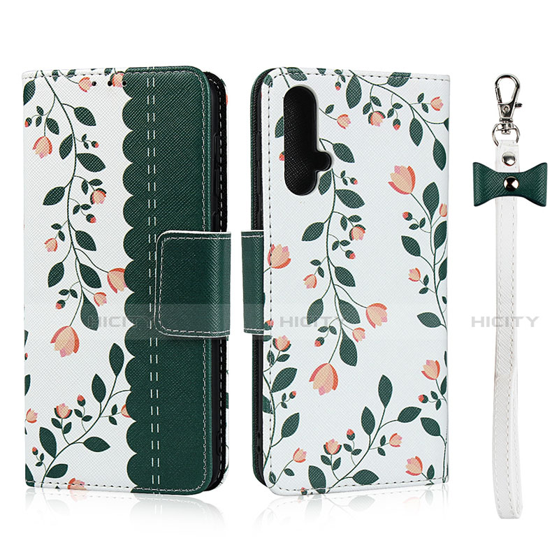 Funda de Cuero Cartera con Soporte Carcasa T11 para Huawei Nova 5 Verde