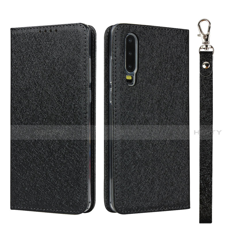 Funda de Cuero Cartera con Soporte Carcasa T11 para Huawei P30 Negro