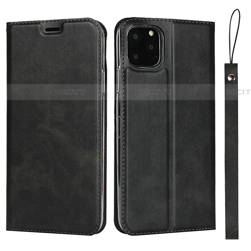 Funda de Cuero Cartera con Soporte Carcasa T12 para Apple iPhone 11 Pro Max Negro