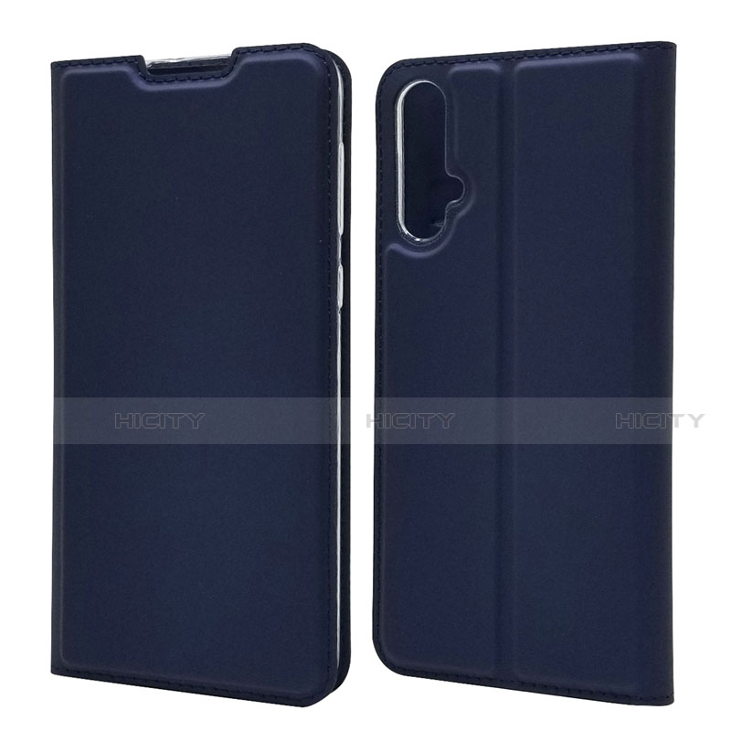 Funda de Cuero Cartera con Soporte Carcasa T12 para Huawei Nova 5 Azul